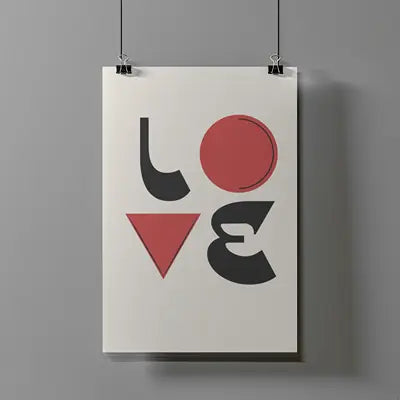 Minimalist 'Love' Print: Modern Abstract Wall Art (Digital Download) UniqueVonMarcel