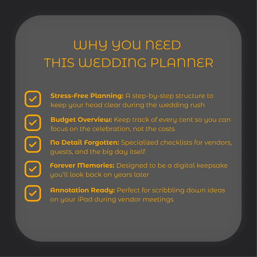 THE WEDDING EDIT | Digital Stress-Reduction System UniqueVonMarcel