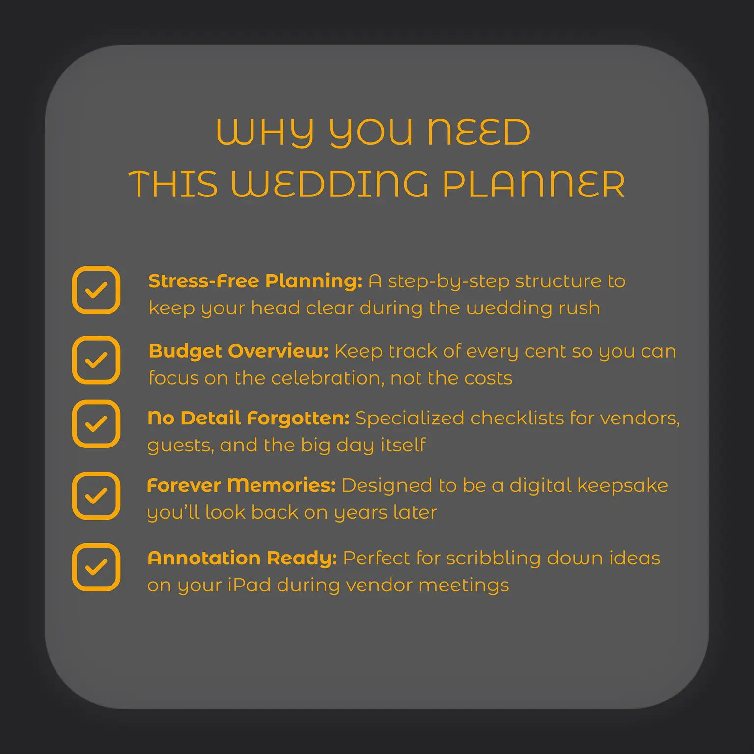 THE WEDDING EDIT | Digital Stress-Reduction System UniqueVonMarcel