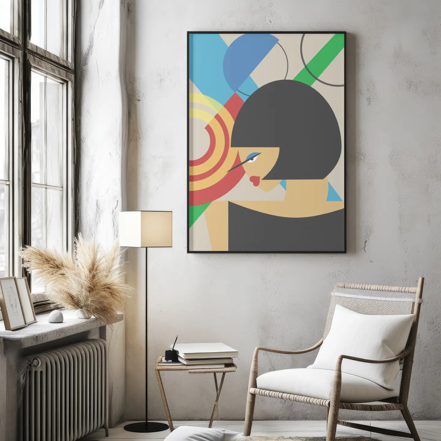 Bauhaus Fashion Portrait | Mid Century Geometric Wall Art (Digital Download) UniqueVonMarcel