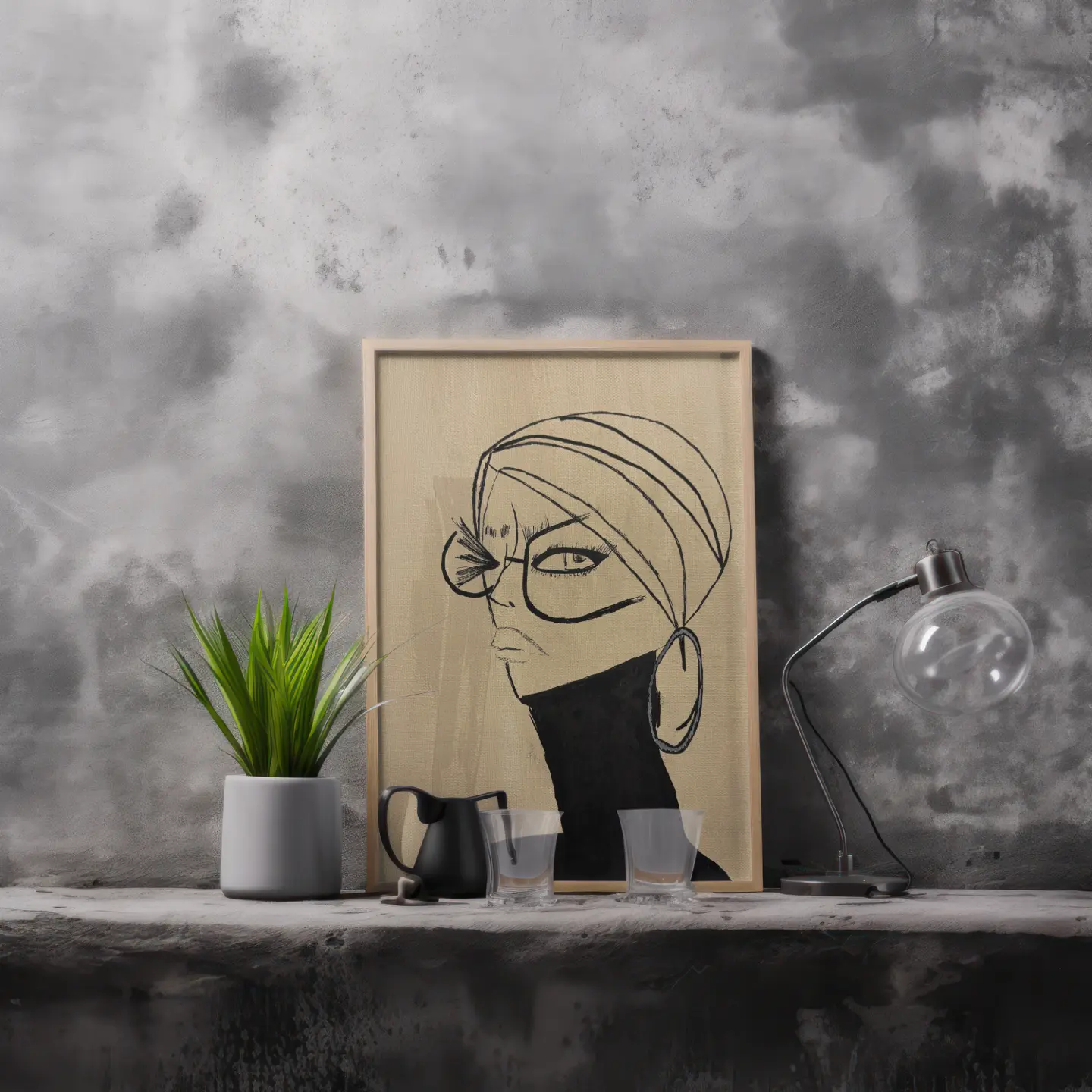 Mid Century Modern Fashion Portraits, Printable Wall Art Set of 3, Instant Download Posters UniqueVonMarcel